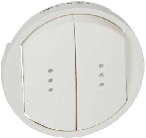 Лицевая панель Legrand Celiane для 2-кл. выключателя с подсветкой белый  картинка